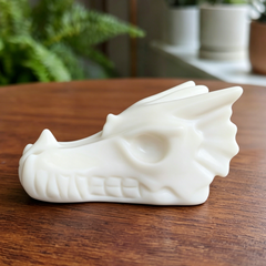 3 inch Ivory Jade Chinese Dragon Skull - Natural Jade Sculpture — view 4
