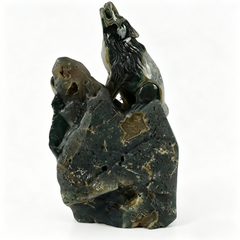 Natural Geode Agate Wolf Carving - Sculpture Carving — view 6