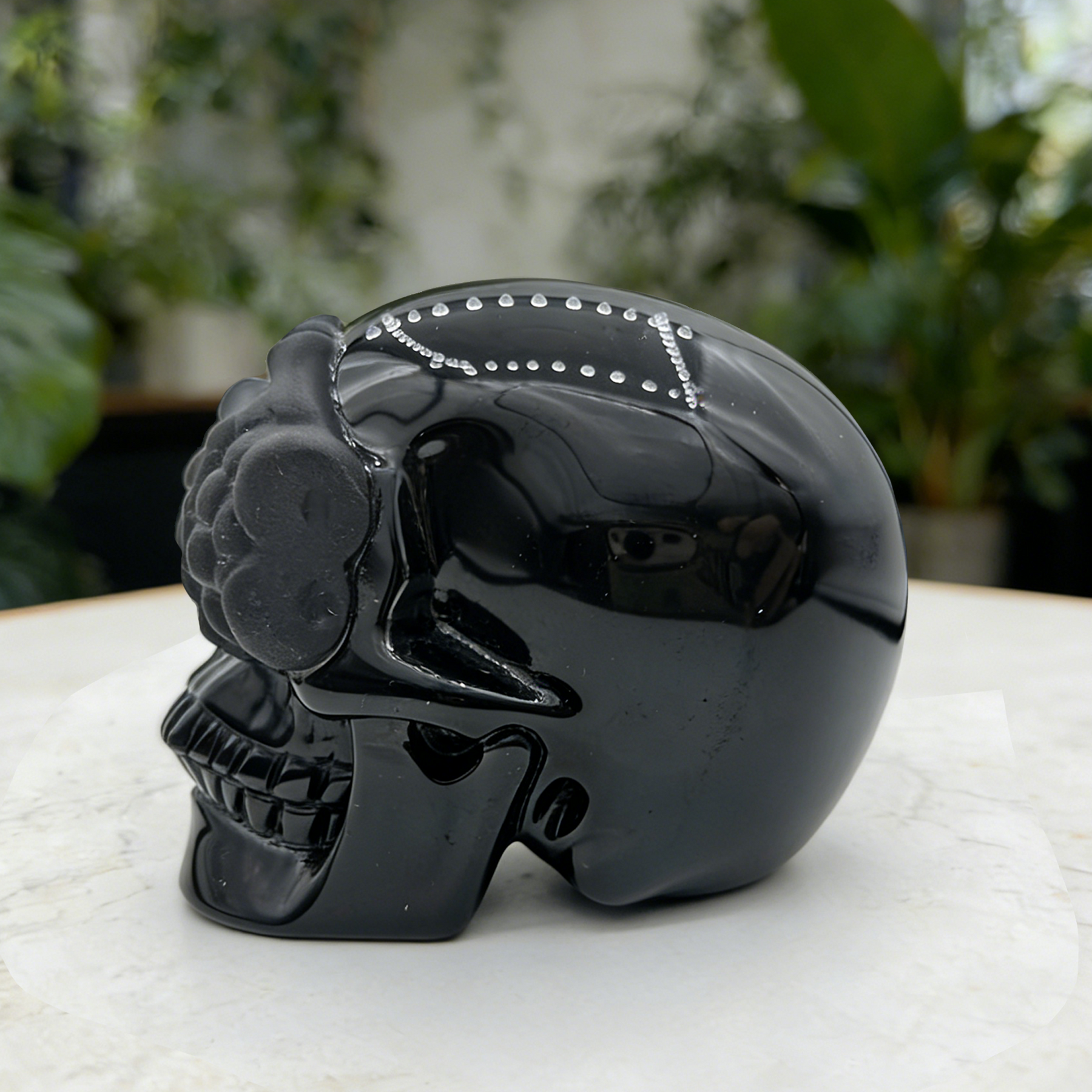 See No Evil Black Obsidian Skull - Natural Stone — view 3