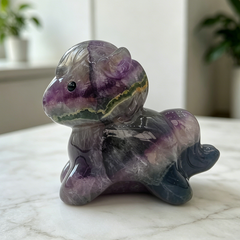 Fluorite Cartoon Pony Jade Carving - Natural Jade — view 8