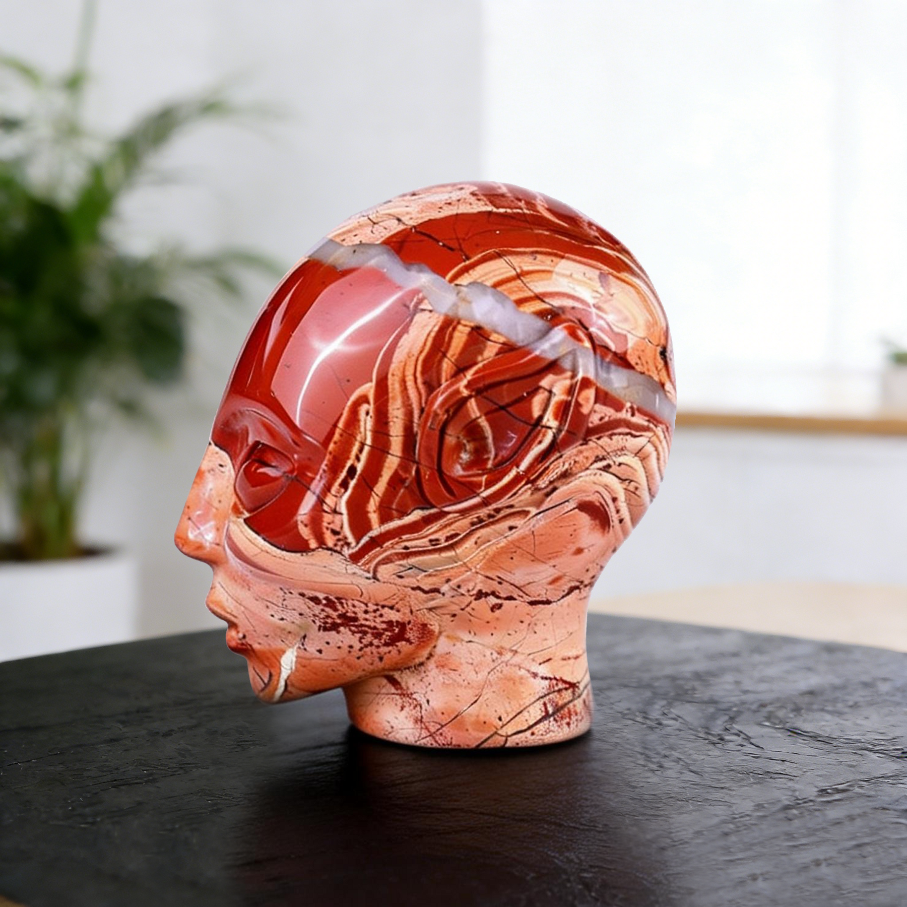 3.8 Inch Red Jasper Alien Crystal Skull — view 6