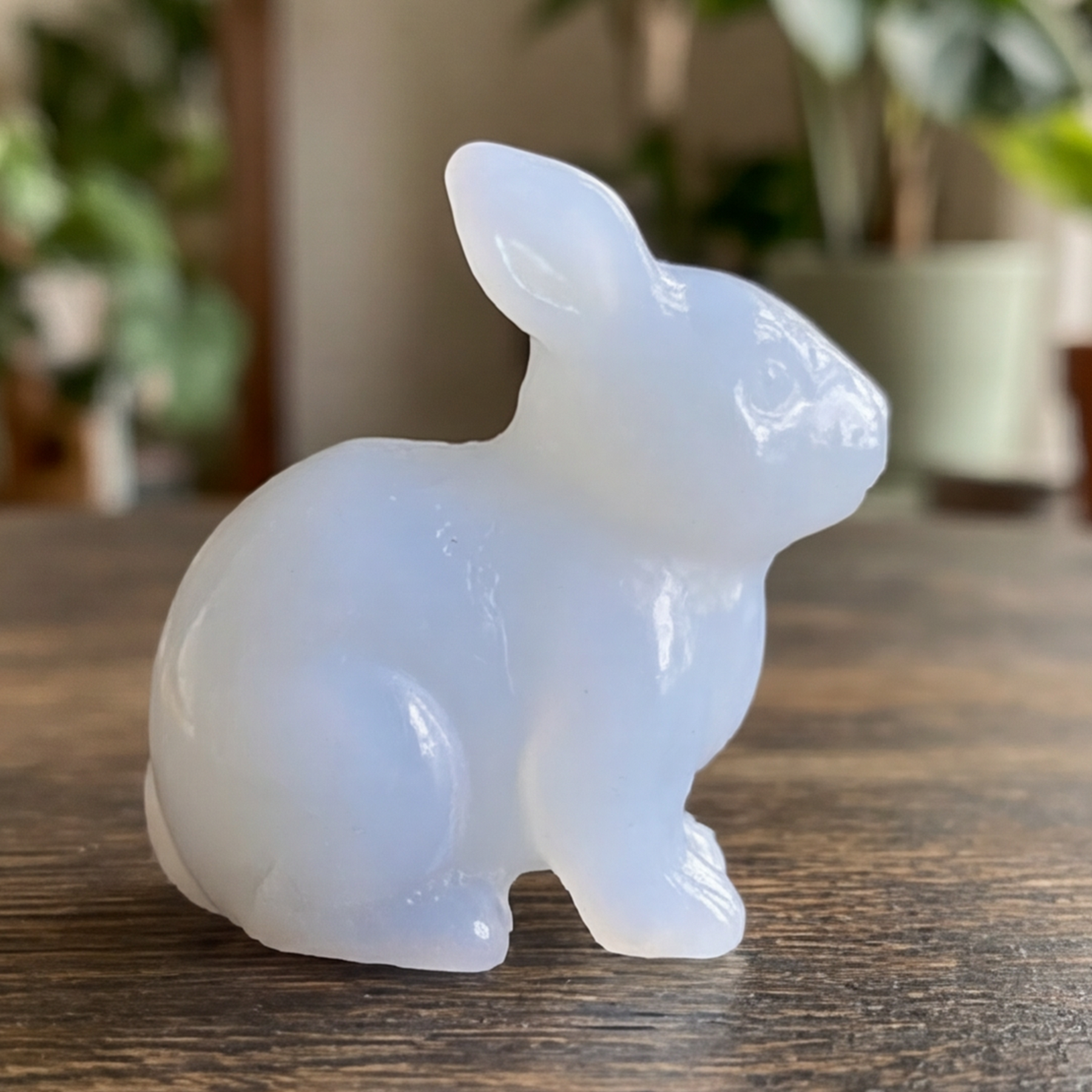 Blue Chalcedony Easter Rabbit Carving- Animal Carving — view 7