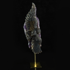 Large Amethyst Cluster Owl Sculpture — view 3