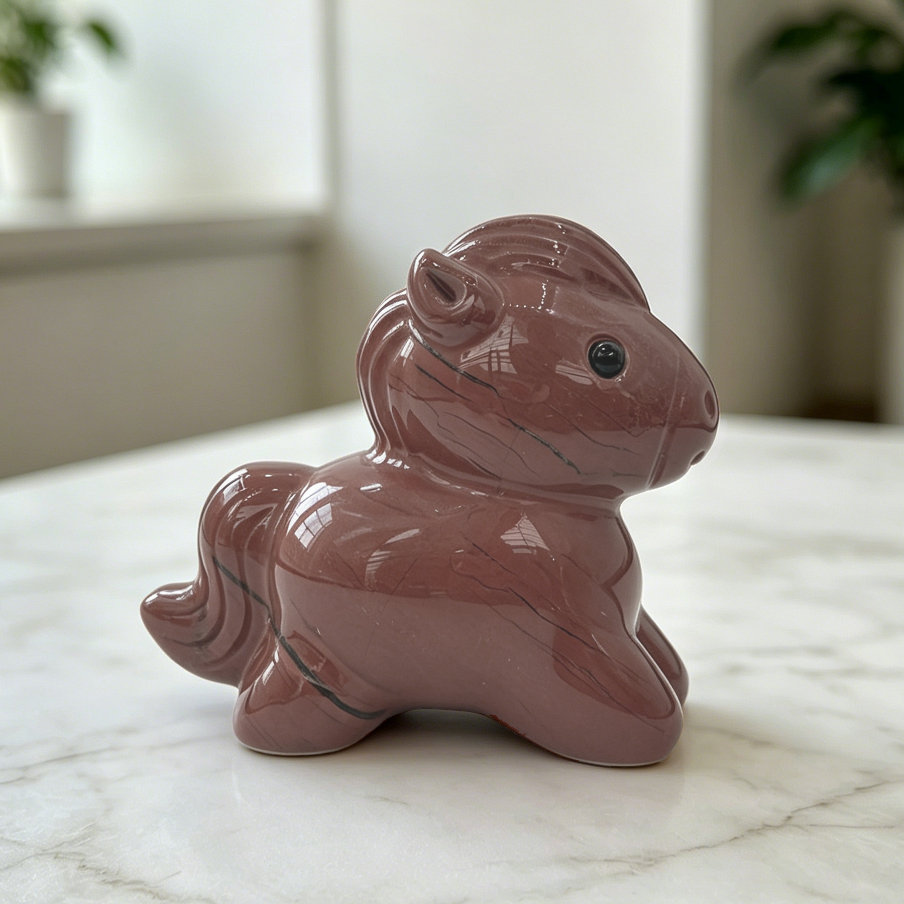 Red Jasper Cartoon Pony Carving — view 6