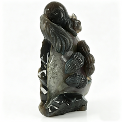 Amethyst Geode Cluster Squirrel Carving — view 6