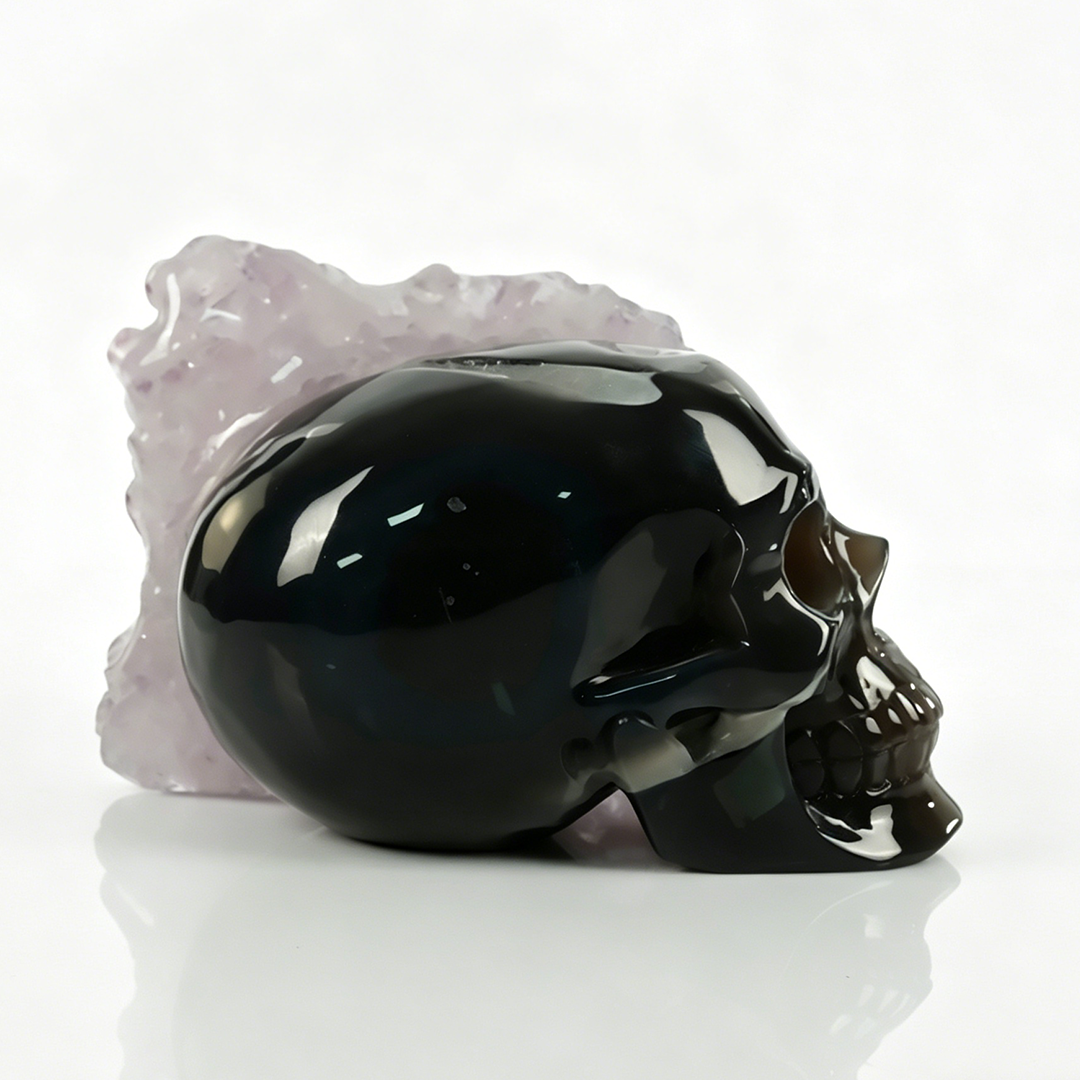 5 inch Amethyst Cluster Skull — view 7