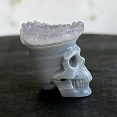2.64 inch Amethyst Cluster Crown Crystal Skull - Natural Crystal — view 5