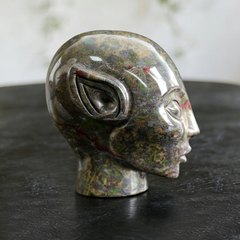 3.8 inch Dragon Bloodstone Alien Crystal Skull - Natural tone — view 6