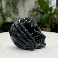Hear No Evil Black Obsidian Skull — view 5