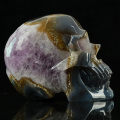Amethyst Geode Skull - Natural Crystal — view 4