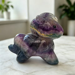 Fluorite Cartoon Pony Jade Carving - Natural Jade — view 5