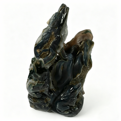 Natural Geode Agate Wolf Carving - Sculpture Carving — view 5
