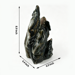 Natural Geode Agate Wolf Carving - Sculpture Carving — view 2