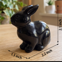 Black Obsidian Rabbit Carving – Crystal Animal — view 2