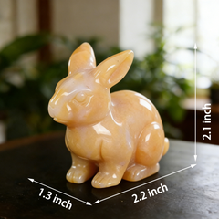 Yellow Chalcedony Rabbit Carving-Natural Stone Carving — view 2
