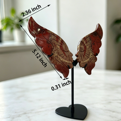 Red Jasper Butterfly Sculpture with Dual Face - Natural Jasper Carving — view 2