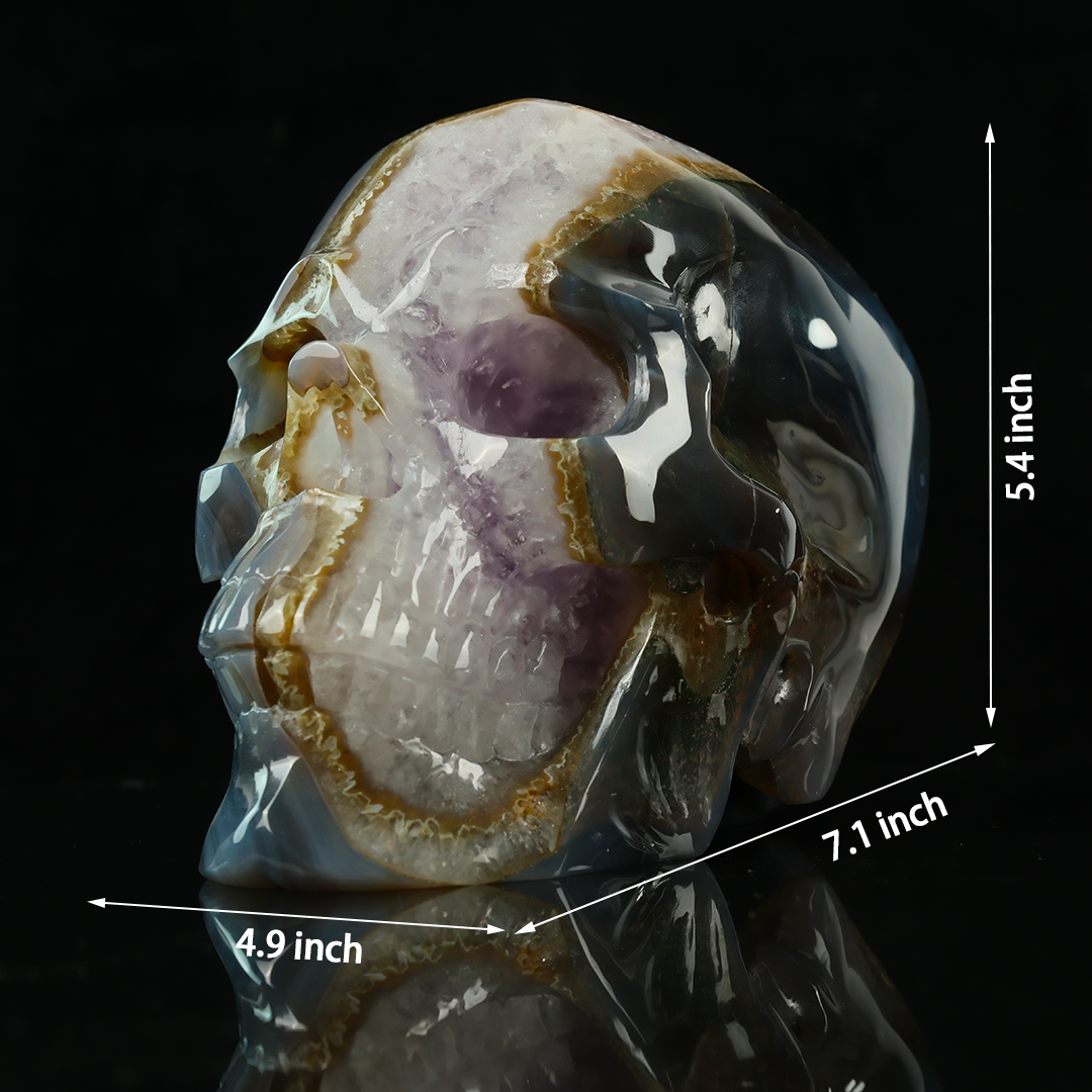 Amethyst Geode Skull - Natural Crystal — view 2