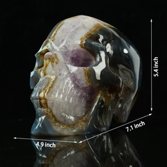 Amethyst Geode Skull - Natural Crystal — view 2