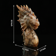 Yellow Chalcedony Dragon Head Sculpture — view 2