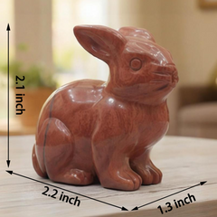 Red Jesper Rabbit Carving — view 2