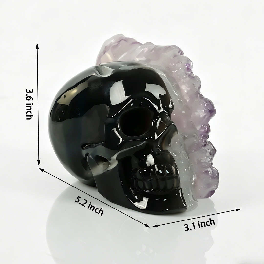 5 inch Amethyst Cluster Skull — view 2