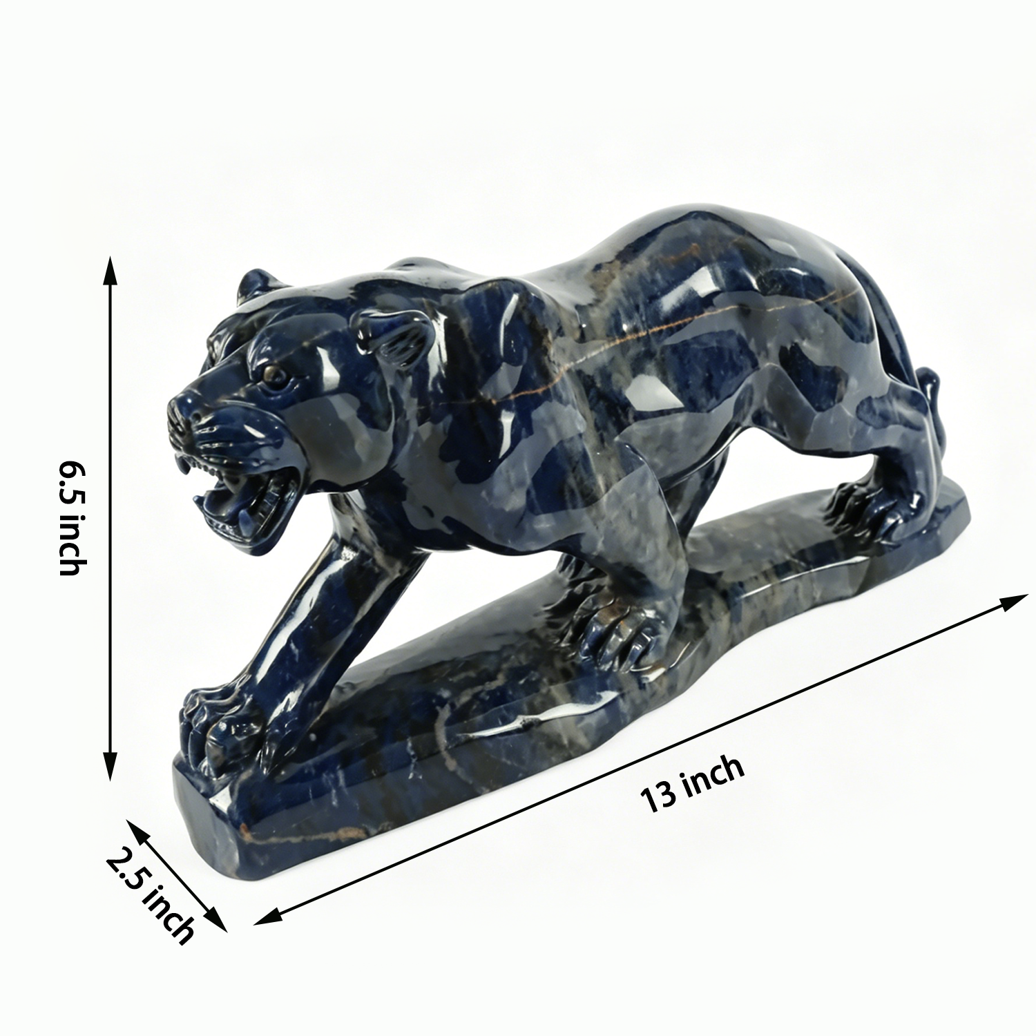 Blue Sodalite Leopard Sculpture — view 2