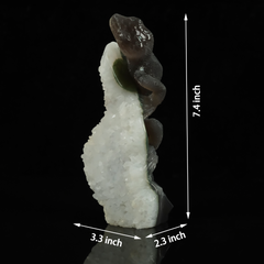 White Quartz Cluster Lizard Carving — view 2