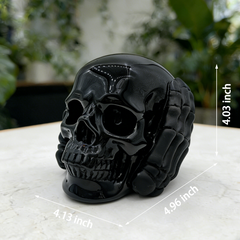 Hear No Evil Black Obsidian Skull — view 2