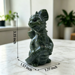 Jiulong Jade Flying Dragon Baby Jade - Natural Jade Stone Carving — view 2