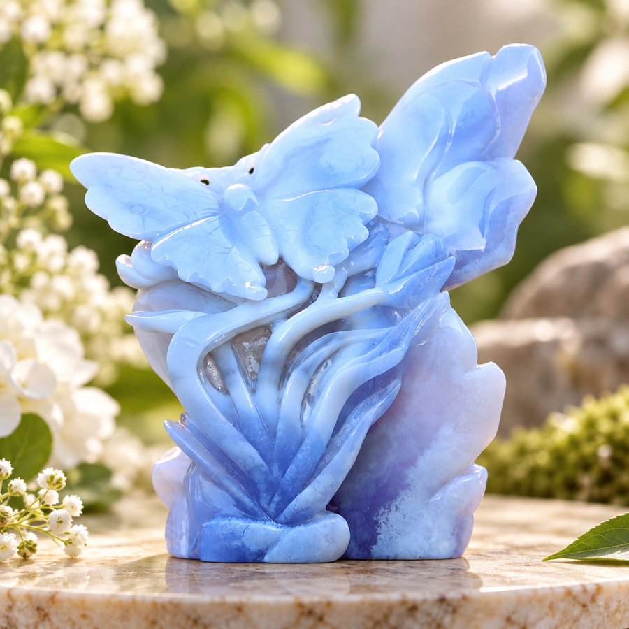 Blue Lace Agate Butterfly