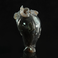 Amethyst Geode Skull with Scorpion - Natural Stone Sculpture — view 3