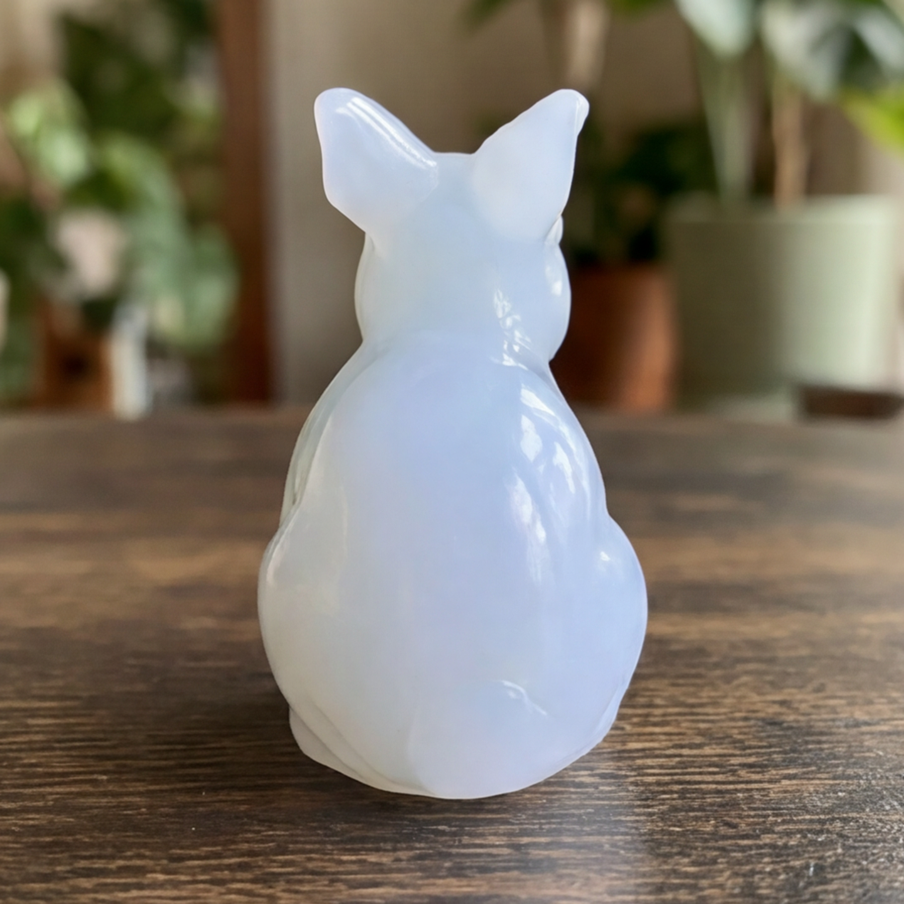 Blue Chalcedony Easter Rabbit Carving- Animal Carving — view 5