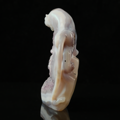 Pale Amethyst Cluster Tiger Carving - Sculpture — view 3
