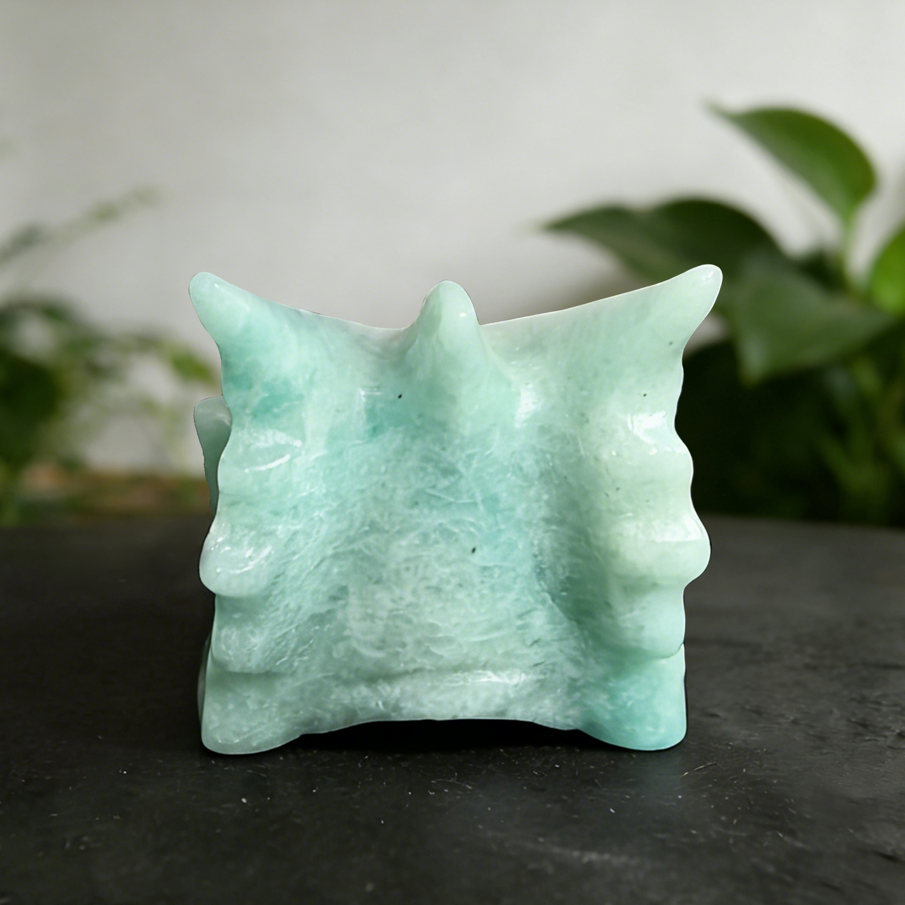 2 inch Amazonite Chinese Dragon Skull- Natural Jade Sculpture — view 5