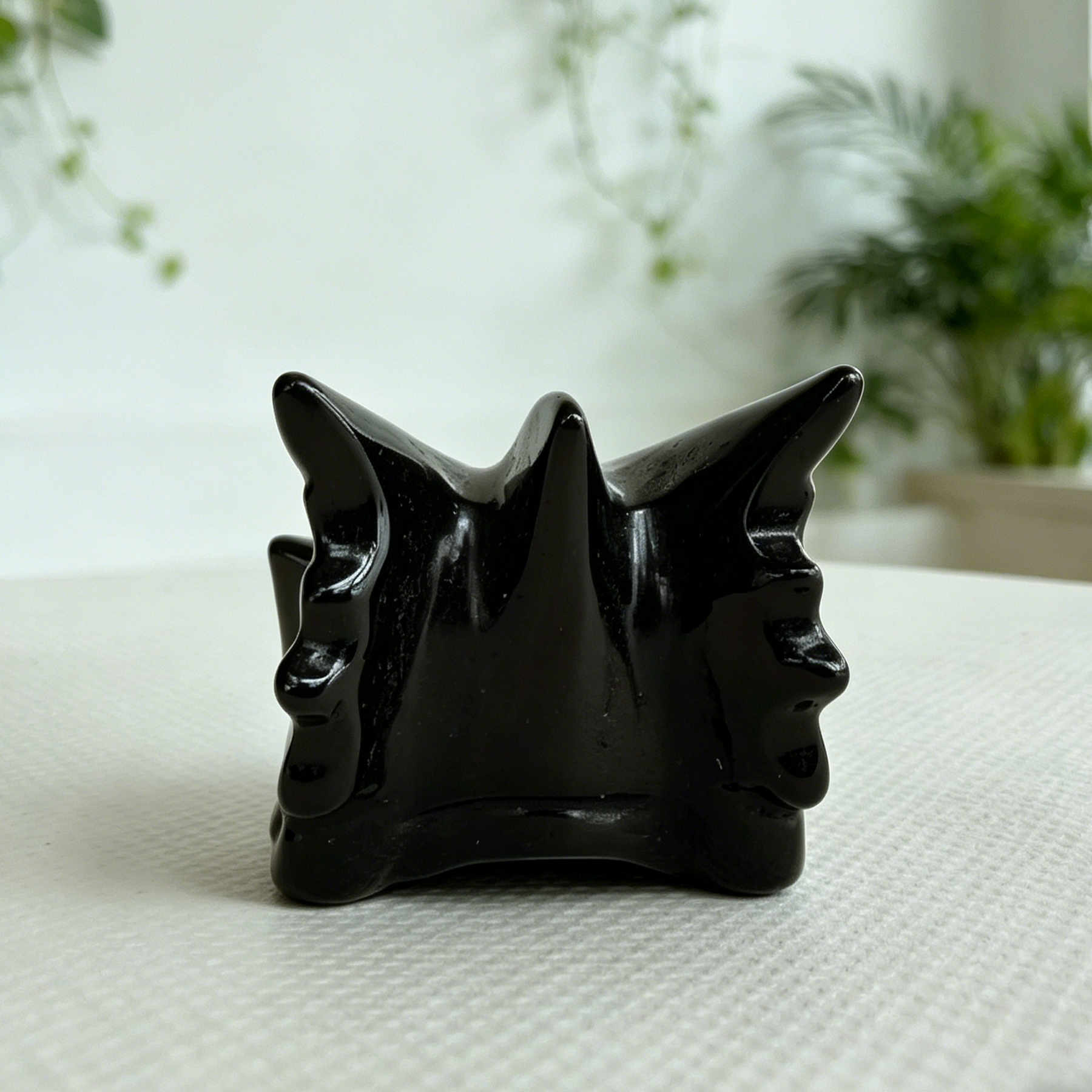 3 inch Black Obsidian Chinese Dragon Skull - Natural Obsidian Sculpture — view 8
