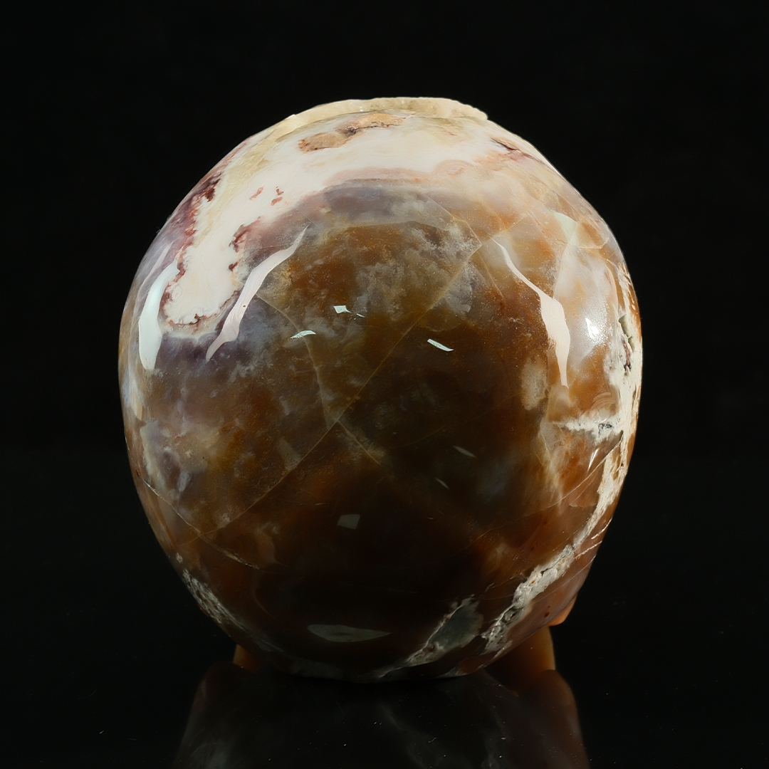 Yellow Chalcedony Geode Skull - Honey Gemstone — view 3