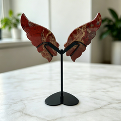 Red Jasper Butterfly Sculpture with Dual Face - Natural Jasper Carving — view 5