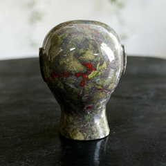 2 inch Dragon Bloodstone Alien Crystal Skull - Natural tone — view 5