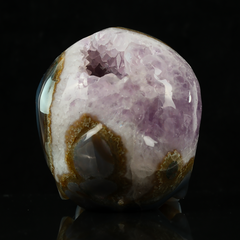 Amethyst Geode Skull - Natural Crystal — view 3