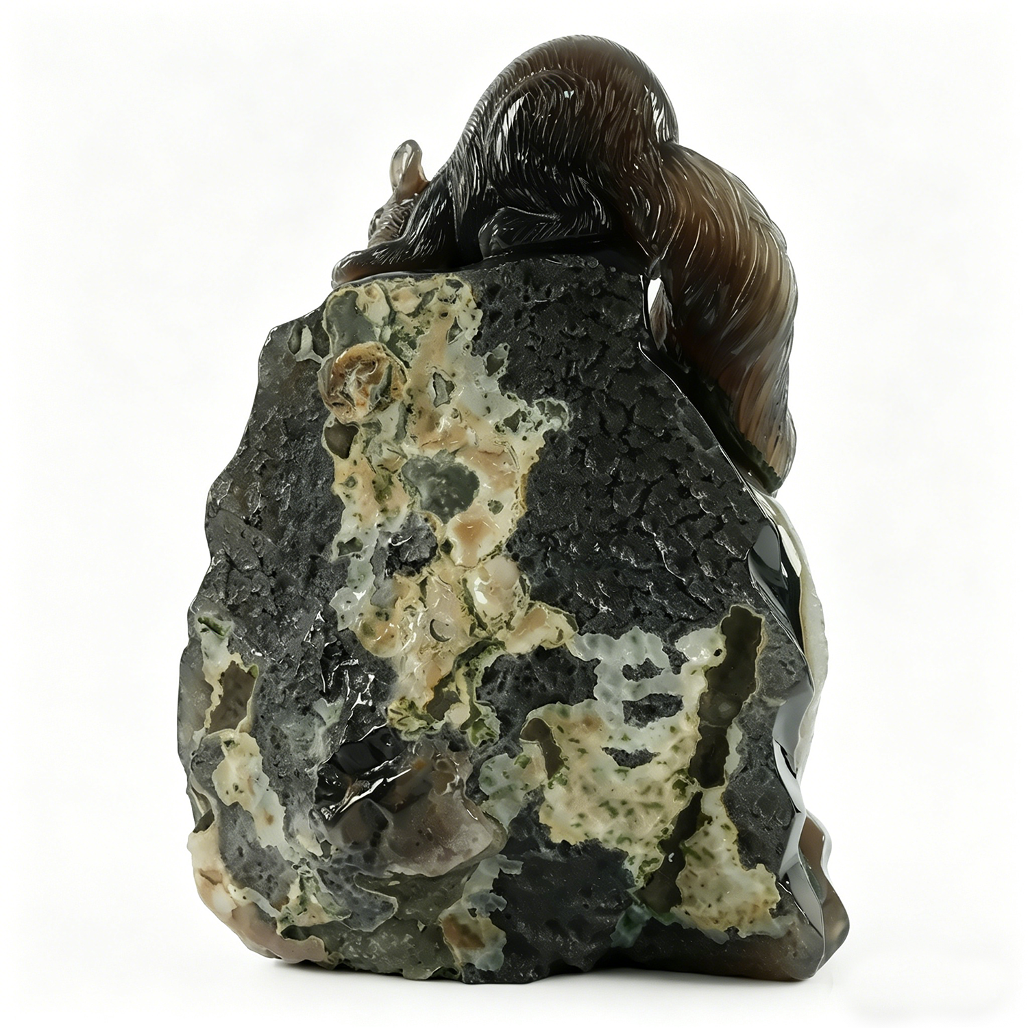 Amethyst Geode Cluster Squirrel Carving — view 8