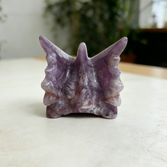 3 inch Dream Amethyst Chinese Dragon Skull - Natural Amethest Sculpture — view 5