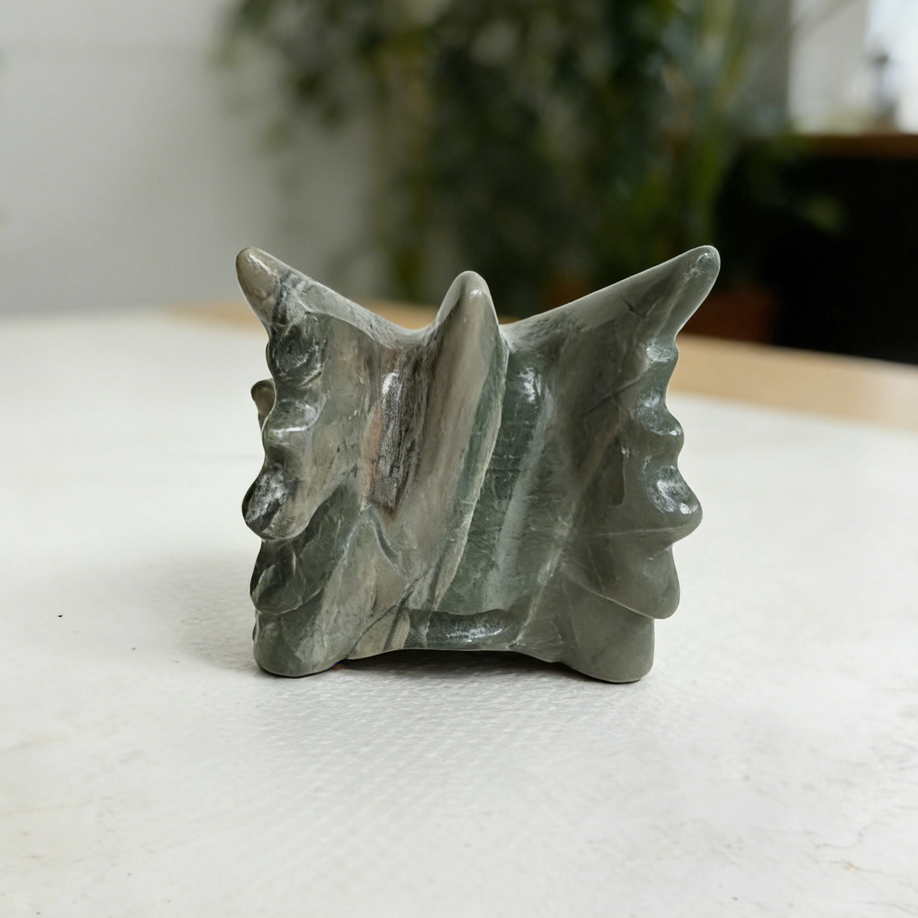 3 inch Nine Dragon Jade Chinese Dragon Skull - Natural Jade — view 5