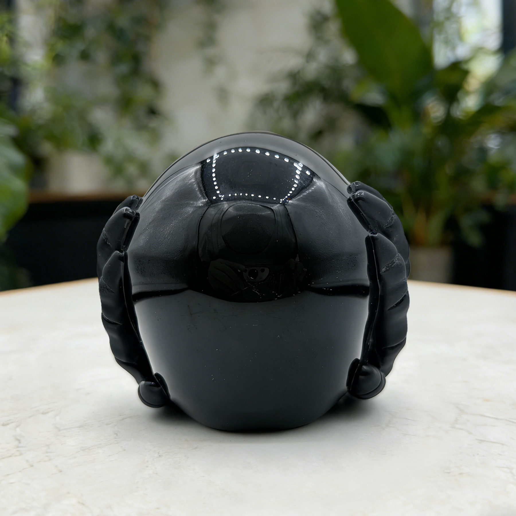 Hear No Evil Black Obsidian Skull — view 4