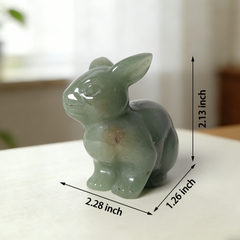Green Aventurine Rabbit Carving – Lucky Stone Sculpture — view 2