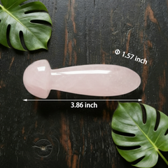 Rose Quartz Mushroom Acupressure Tool – Natural Healing Stone — view 2