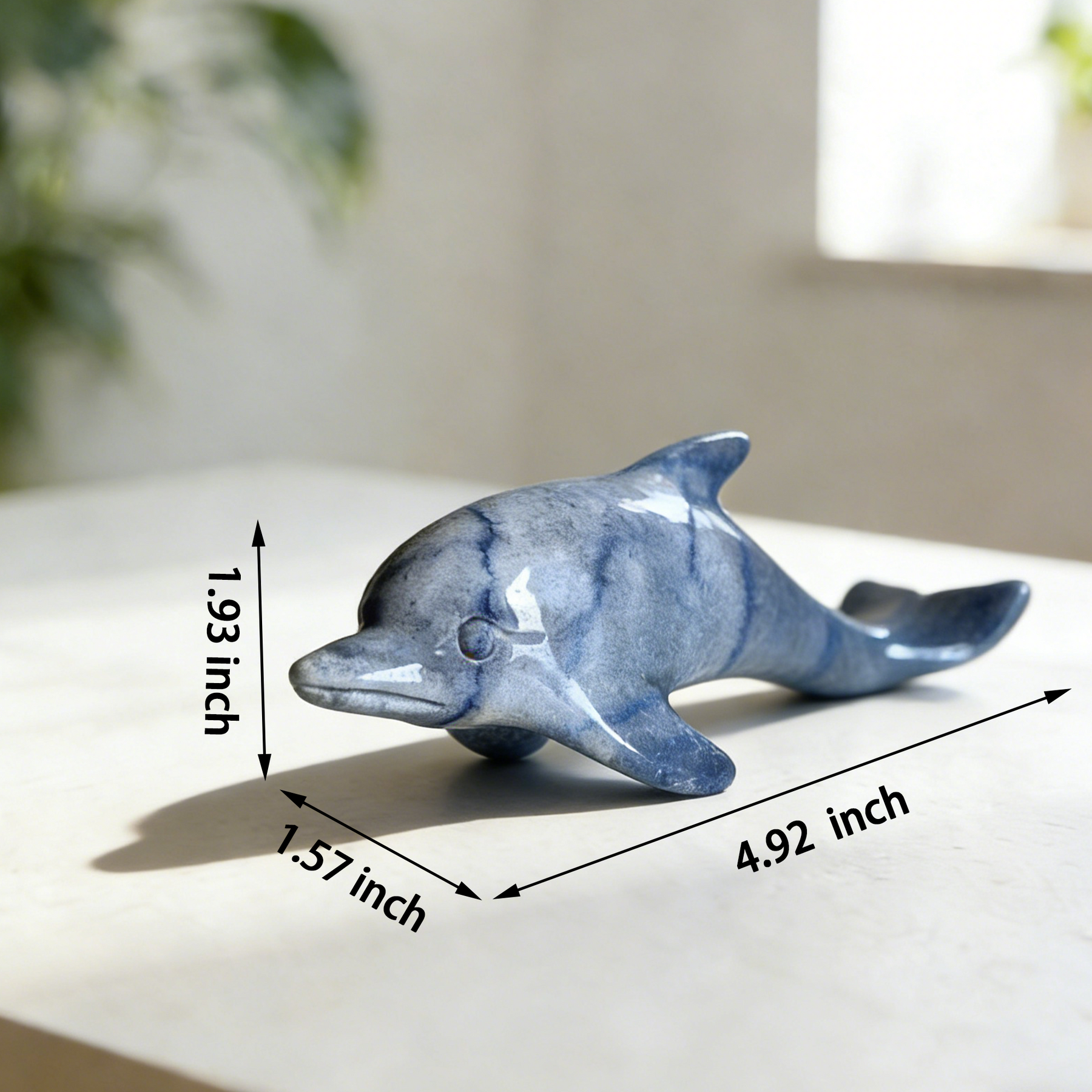 Blue Aventurine Dolphin Carving – Sculpture — view 2