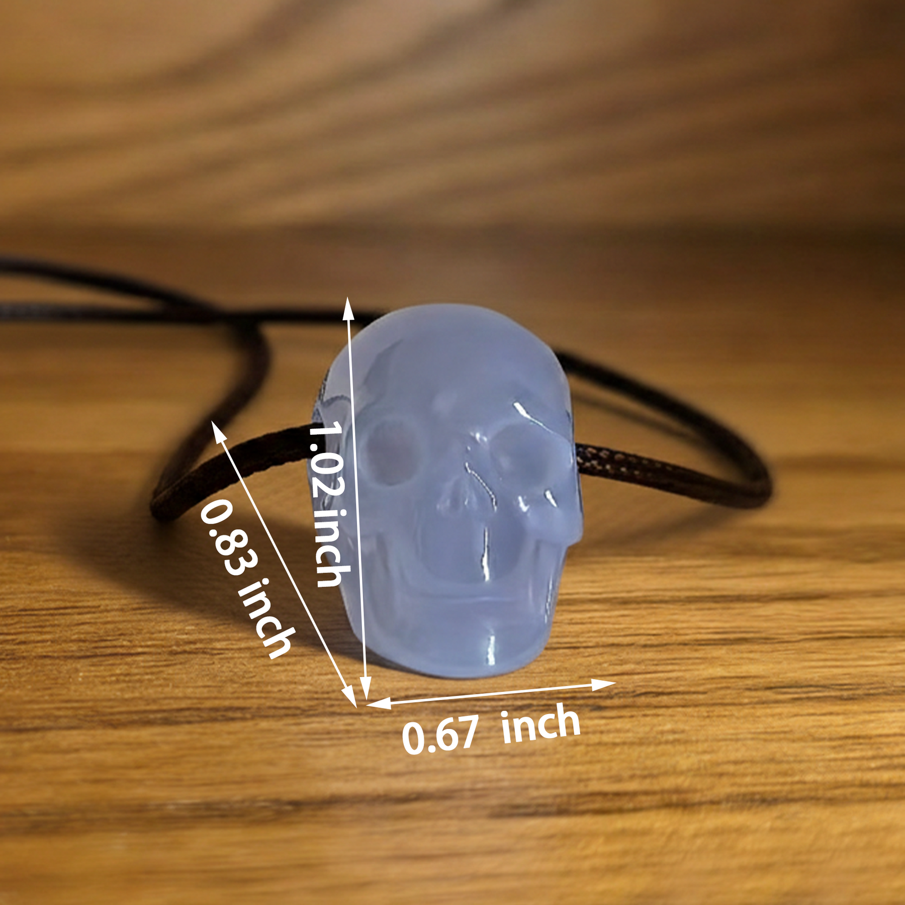 Blue Chalcedony Mini Skull Pendant – Gemstone Jewelry — view 2