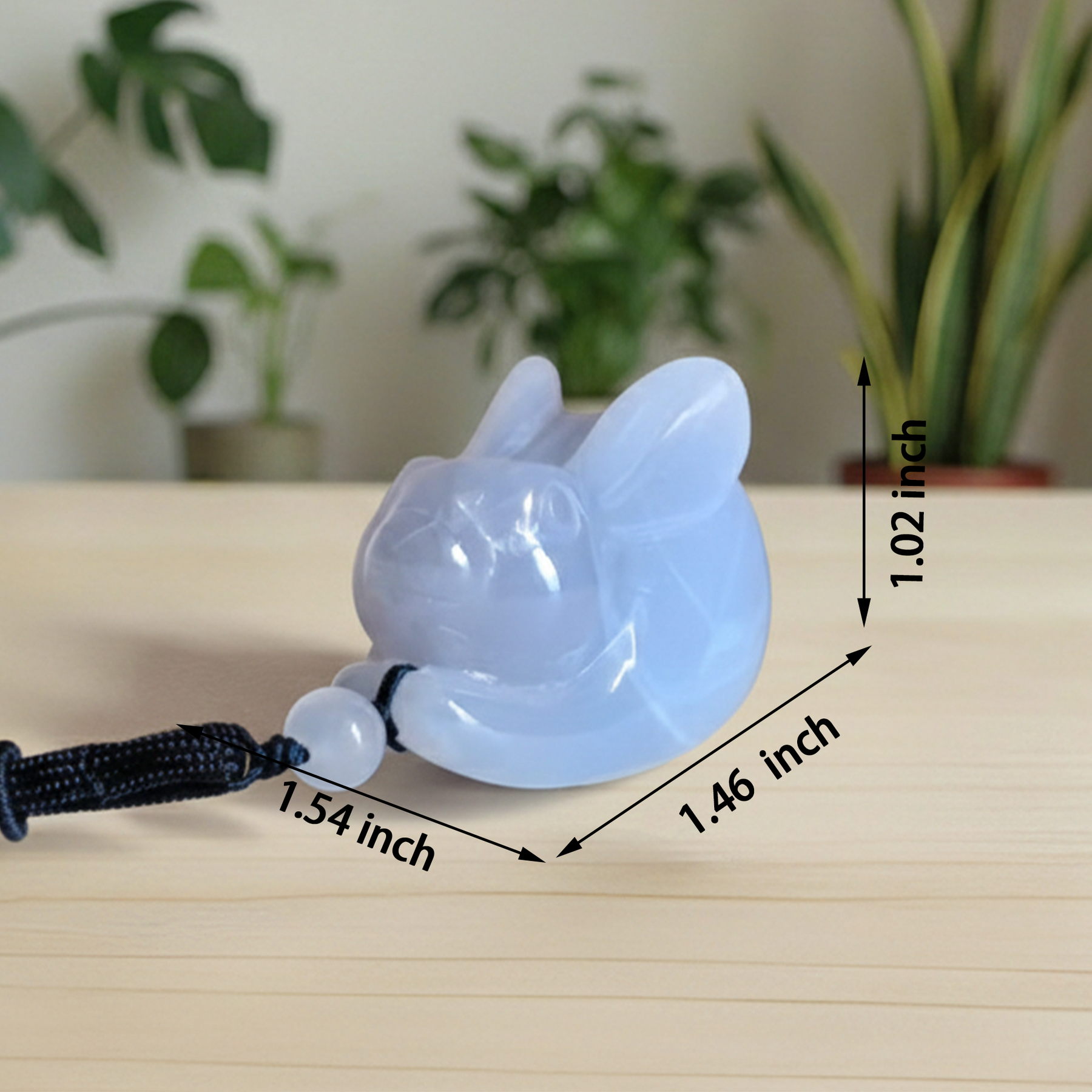 Blue Chalcedony Rabbit Fidget – Stress Relief — view 2