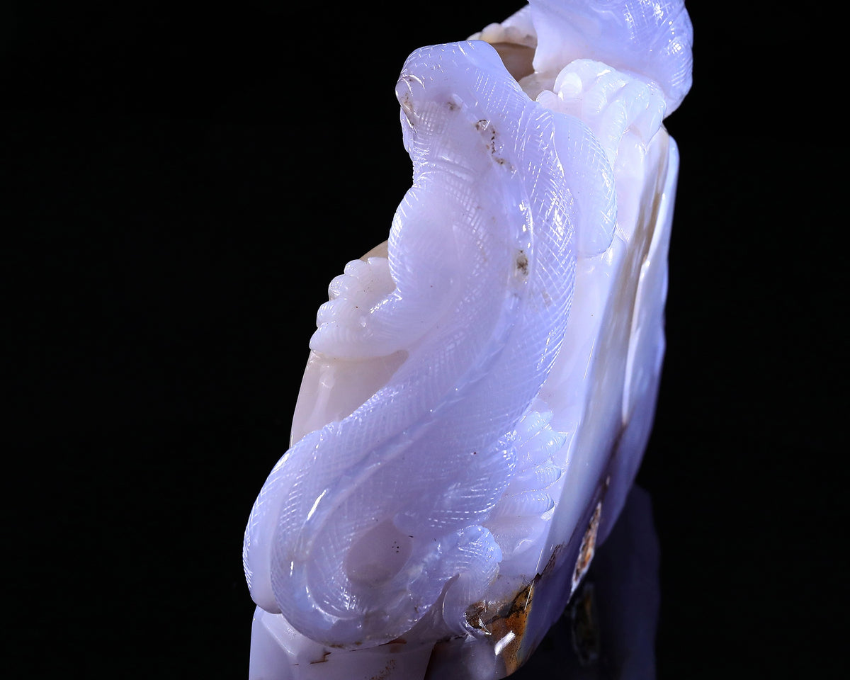 Blue Chalcedony Twin Lizards Geode