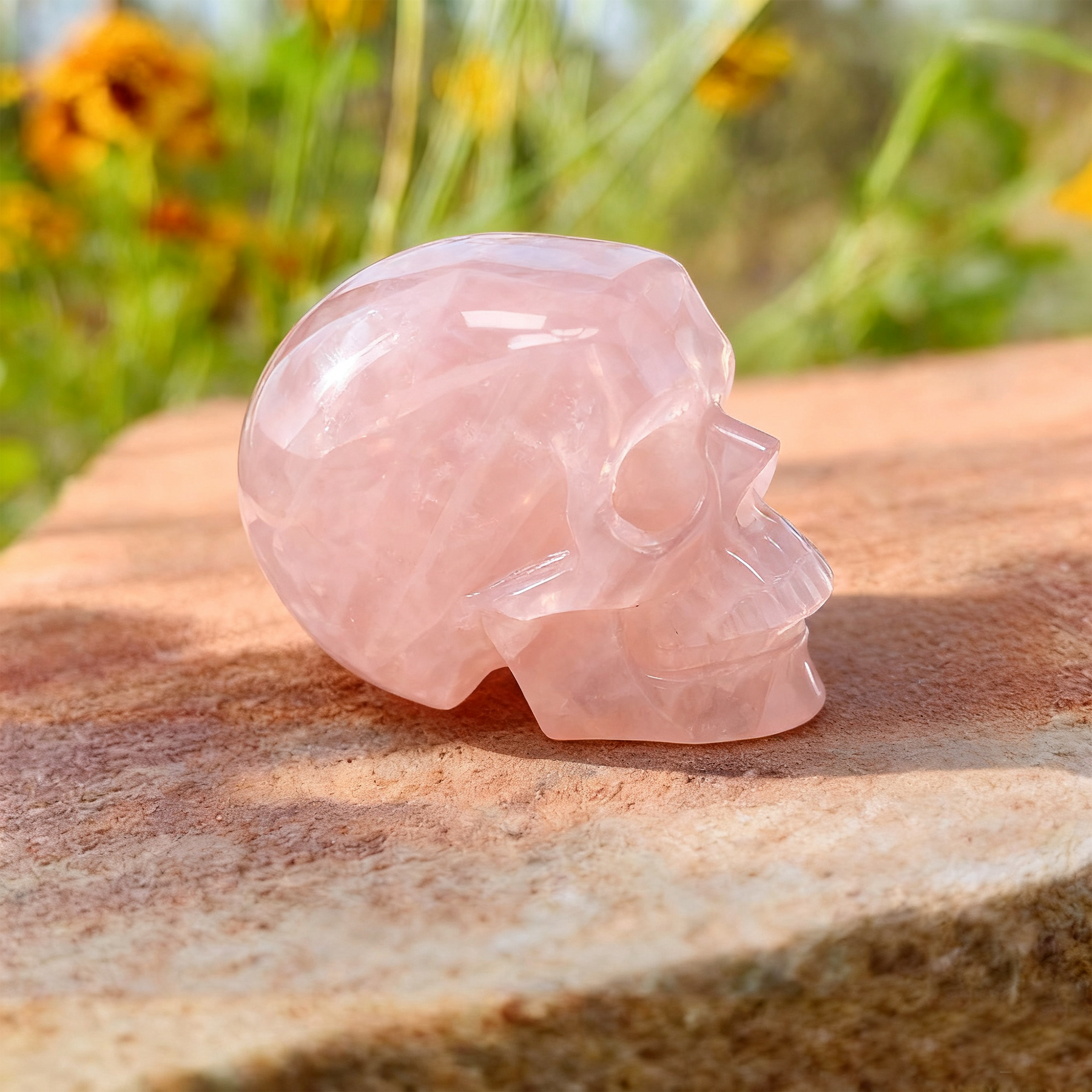 4.5 Inch Rose Quartz Crystal Skull — view 5